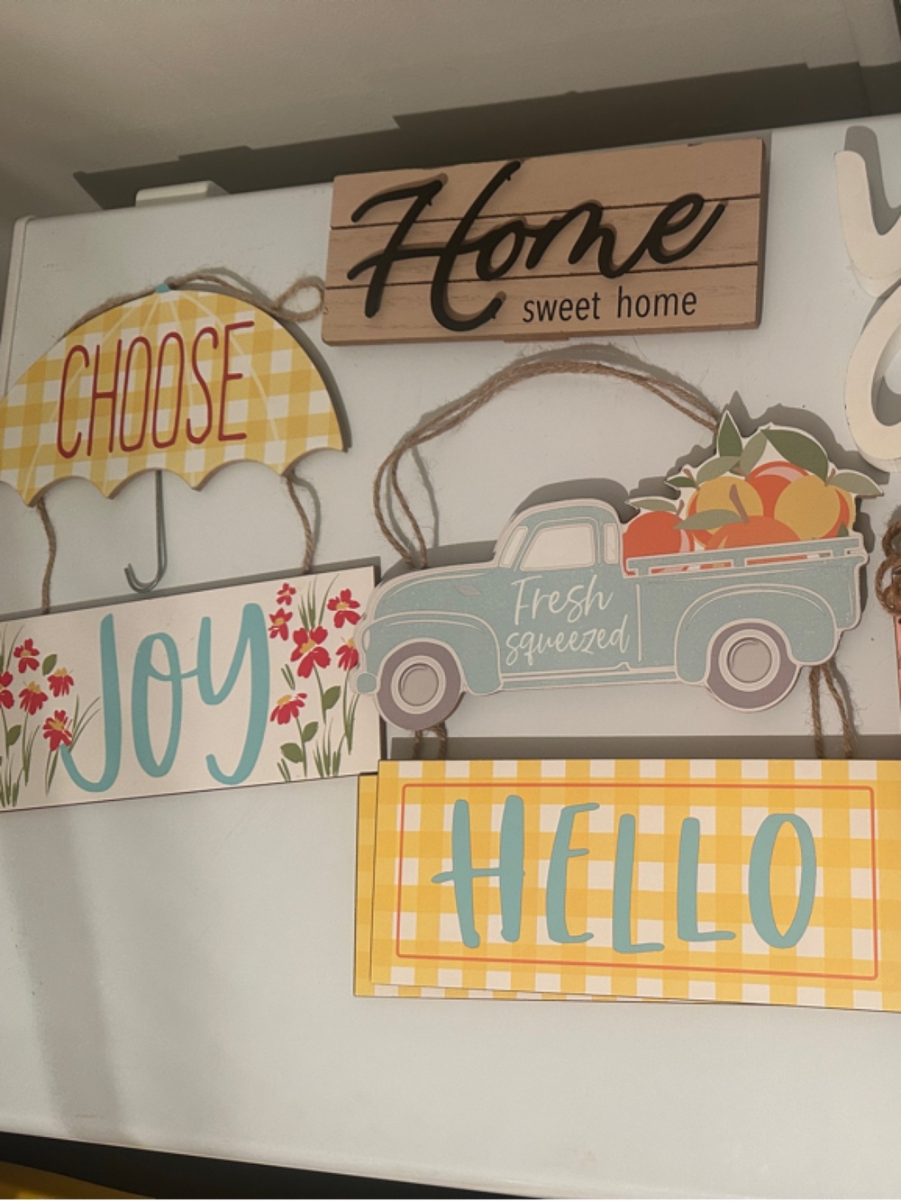 Farmhouse Rustic Hanging Signs Bundle - Hello, Joy, Home & More